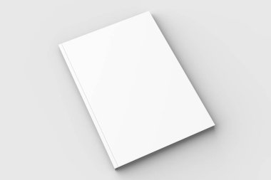 Broşür, dergi, kitap ya da katalog üzerinde izole yumuşak gra kadar sahte