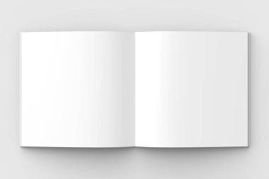 Kare broşür, dergi, kitap ya da katalog üzerinde izole haber alay