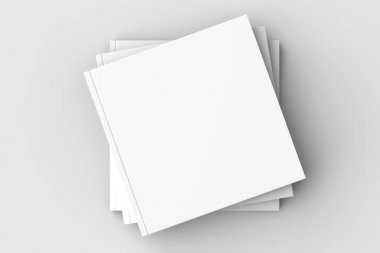 Kare broşür, dergi, kitap ya da katalog üzerinde izole haber alay