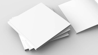 Kare broşür, dergi, kitap ya da katalog üzerinde izole haber alay