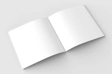 Kare broşür, dergi, kitap ya da katalog üzerinde izole haber alay