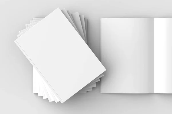 Brochure, magazine, book or catalog mock up isolated on soft gra — Stock Photo, Image