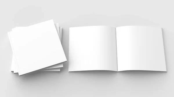 Vierkante brochure, tijdschrift, boek of catalogus mock up geïsoleerd op s — Stockfoto