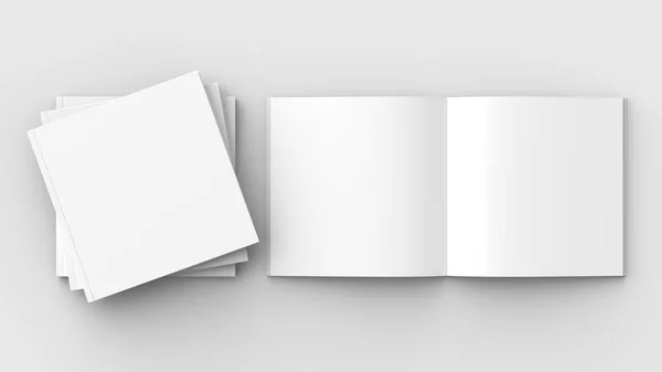 Kare broşür, dergi, kitap ya da katalog üzerinde izole haber alay