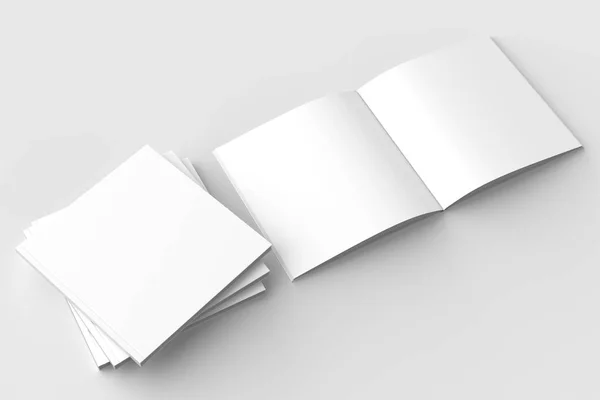 Kare broşür, dergi, kitap ya da katalog üzerinde izole haber alay