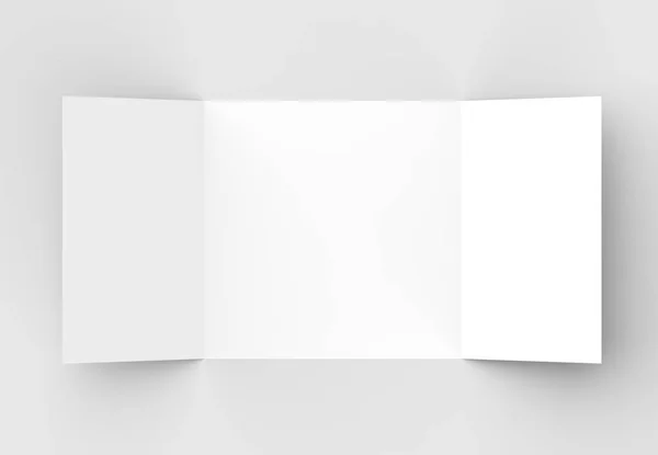 Vierkante gate fold brochure mock up geïsoleerd op zachte grijze CHTERGRO — Stockfoto