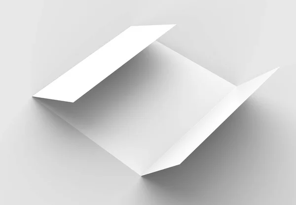 Square gate fold brochure mock up isolated on soft gray backgrou — Stock Photo, Image
