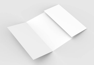 Kare kapı kat broşürü sahte üzerinde izole yumuşak gri backgrou kadar
