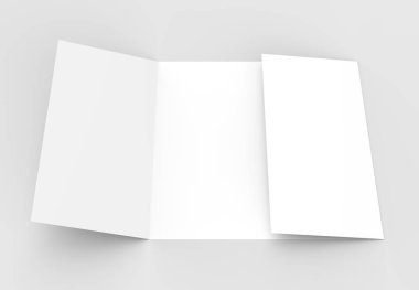 Kare kapı kat broşürü sahte üzerinde izole yumuşak gri backgrou kadar