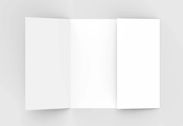 Folheto quadrado dobrar portão simular isolado em backgrou cinza macio — Fotografia de Stock