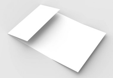 Kare kapı kat broşürü sahte üzerinde izole yumuşak gri backgrou kadar