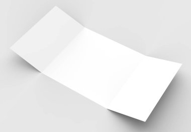 Kare kapı kat broşürü sahte üzerinde izole yumuşak gri backgrou kadar