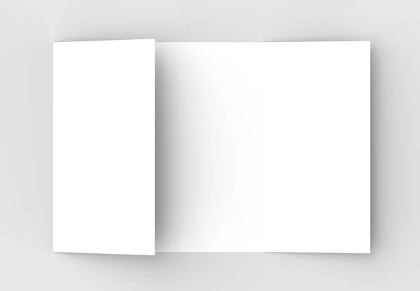 Folheto quadrado dobrar portão simular isolado em backgrou cinza macio — Fotografia de Stock