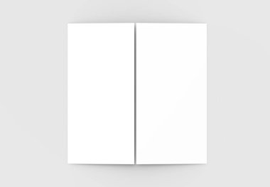 Kare kapı kat broşürü sahte üzerinde izole yumuşak gri backgrou kadar