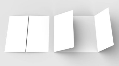 Kare kapı kat broşürü sahte üzerinde izole yumuşak gri backgrou kadar