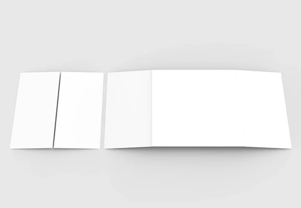 正方形のゲート折りパンフレットの分離ソフト グレーれたらモックアップ — ストック写真