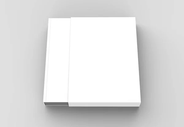 Slipcase book mock up isolé sur fond gris doux. Illus 3D — Photo