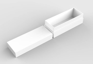 Zarif kutusunu üzerinde izole yumuşak gri arka plan sahte. 3D illustr