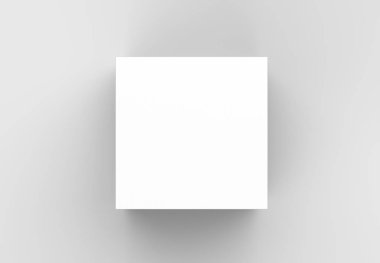 Zarif kutusunu üzerinde izole yumuşak gri arka plan sahte. 3D illustr