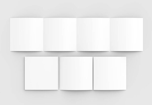 Квадратная четверка складная - 4-сложенная - брошюра
 