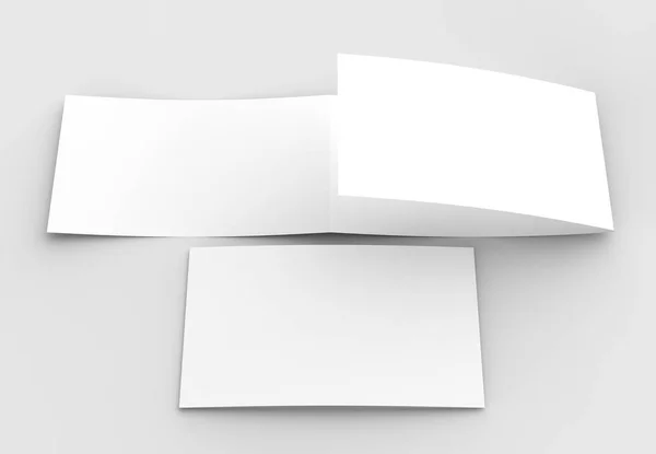 Template of blank three fold horizontal - landscape brochure moc — Stock Photo, Image