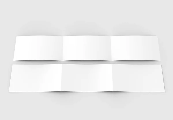 Template of blank three fold horizontal - landscape brochure moc — Stock Photo, Image