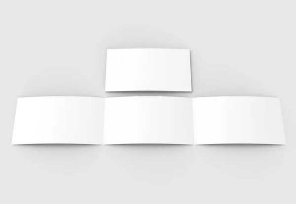 Modello di tre pieghe orizzontali vuote - brochure orizzontale moc — Foto Stock