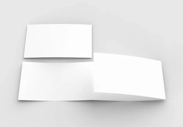 Template of blank three fold horizontal - landscape brochure moc — Stock Photo, Image