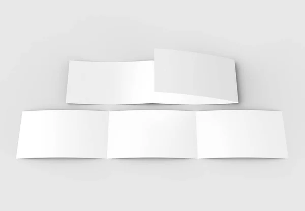 Plantilla de tres pliegues en blanco horizontal - folleto de paisaje moc —  Fotos de Stock