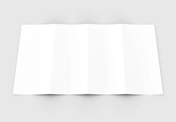 四折叠-4-折叠垂直小册子模型隔离在 — 图库照片