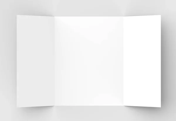 Dvojitá brána vertikální brožura mock-up izolované na světle šedý — Stock fotografie