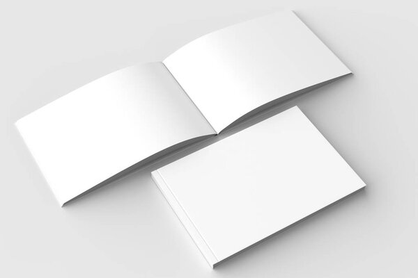 Horizontal - landscape hardcover brochure, book or catalog mock 