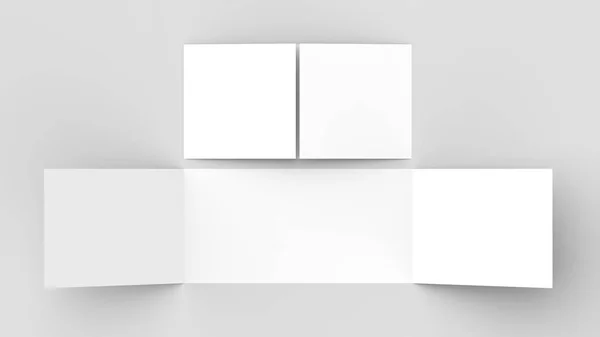 Horizontal - folheto dobrar portão paisagem simular isolado em assim — Fotografia de Stock