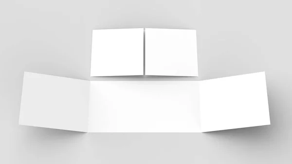 Orizzontale - cancello orizzontale pieghevole brochure modello isolato su così — Foto Stock