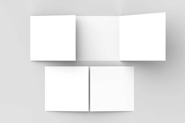 Горизонтальні - пейзажні ворота складання брошури макет вгору ізольовані на так — стокове фото