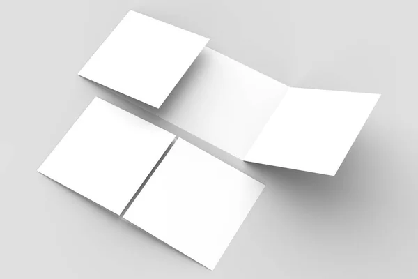 Horizontal - folheto dobrar portão paisagem simular isolado em assim — Fotografia de Stock