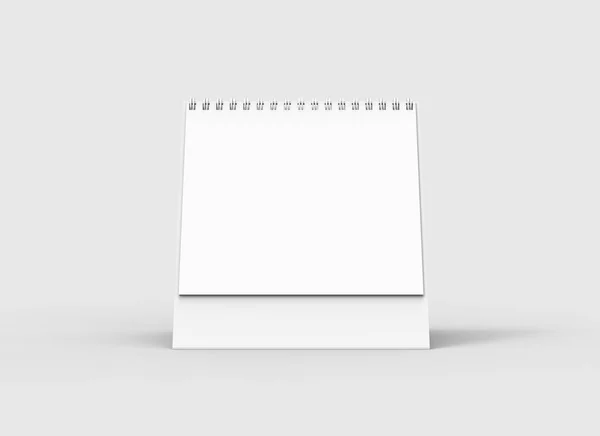 Calendario de encuadernación espiral de escritorio aislado sobre fondo gris suave — Foto de Stock