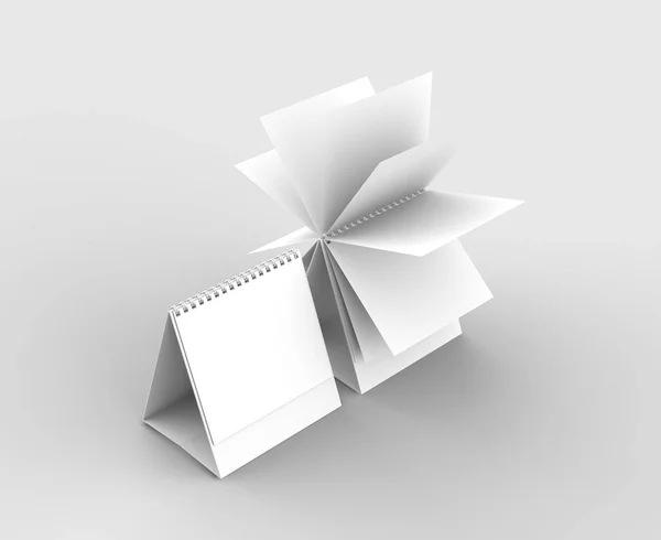 Desktop spiral binding calendar isolated on soft gray background — Stock Photo, Image