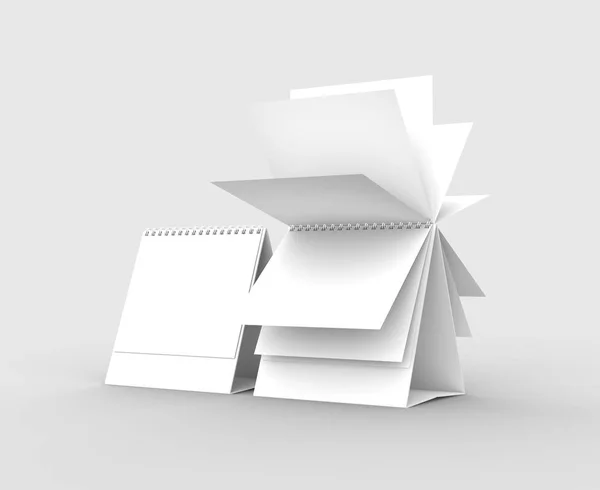 Desktop spiral binding calendar isolated on soft gray background — Stock Photo, Image