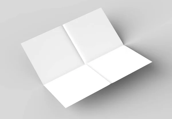 8页传单-法国折叠广场小册子模拟隔离在 — 图库照片