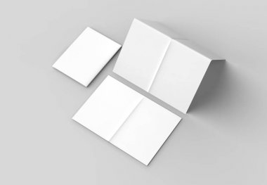 8 sayfa broşür - Fransızca dik açı dikey broşür sahte katlayın. 