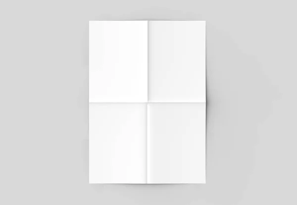 8 page leaflet - French fold right angle vertical brochure mock — Stock Photo, Image