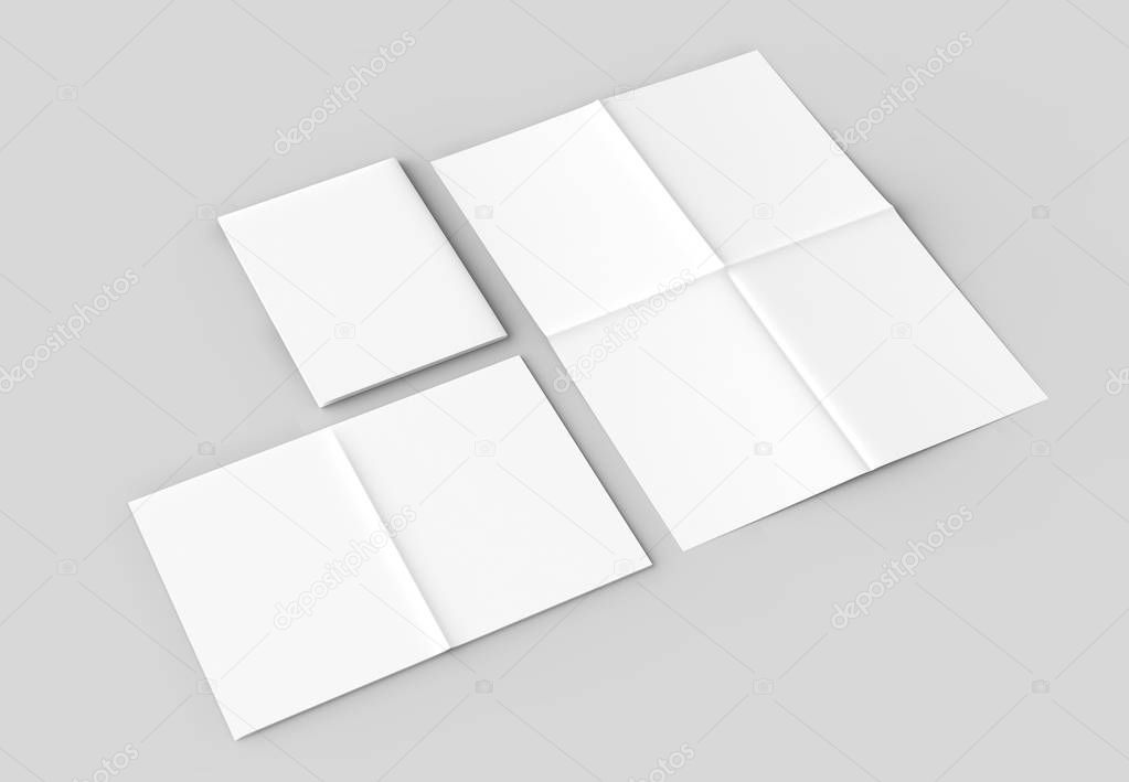 8 page leaflet - French fold right angle vertical brochure mock 
