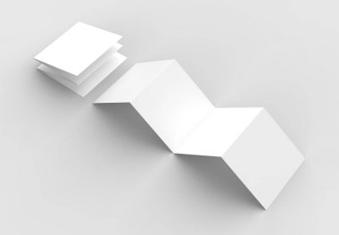 8 sayfa belgesi, 4 panel akordeon katlı kare broşür kadar sahte