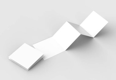 8 sayfa belgesi, 4 panel akordeon katlı kare broşür kadar sahte