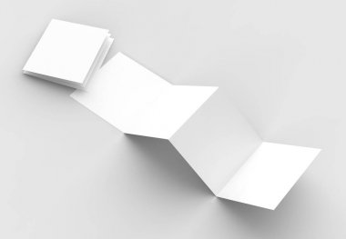 8 sayfa belgesi, 4 panel akordeon katlı kare broşür kadar sahte