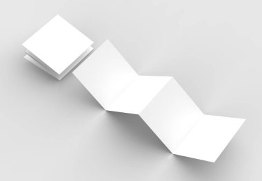 8 sayfa belgesi, 4 panel akordeon katlı kare broşür kadar sahte