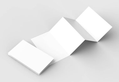 8 sayfa belgesi, 4 panel akordeon kat dikey broşür sahte