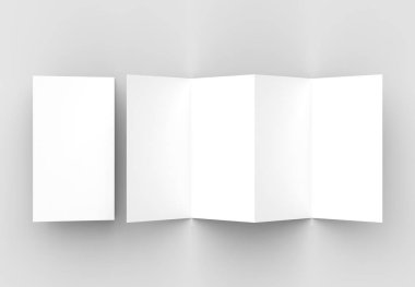 8 sayfa belgesi, 4 panel akordeon kat dikey broşür sahte