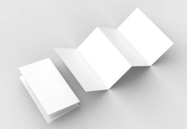 8 sayfa belgesi, 4 panel akordeon kat dikey broşür sahte